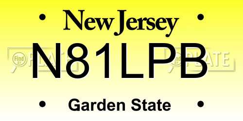 N81LPB New Jersey License Plate