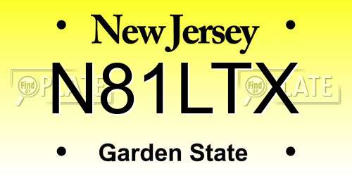 N81LTX New Jersey License Plate