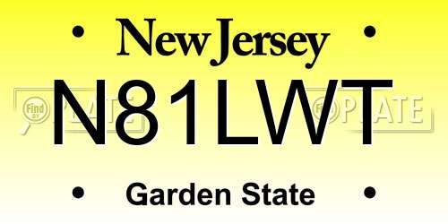 N81LWT New Jersey License Plate