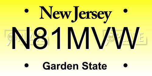N81MVW New Jersey License Plate