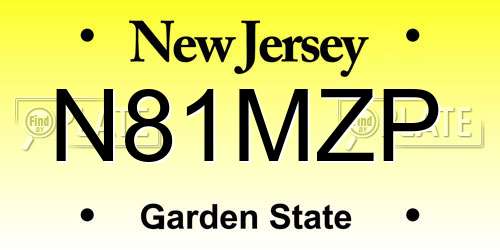 N81MZP New Jersey License Plate