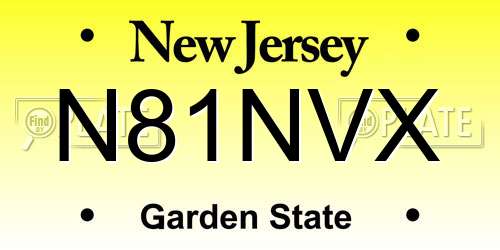 N81NVX New Jersey License Plate