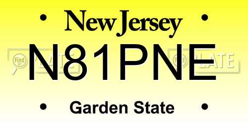 N81PNE New Jersey License Plate