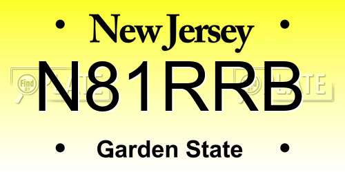 N81RRB New Jersey License Plate