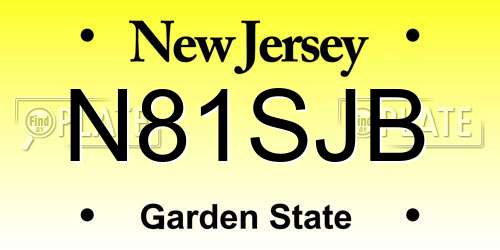N81SJB New Jersey License Plate