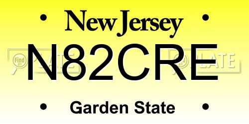 N82CRE New Jersey License Plate