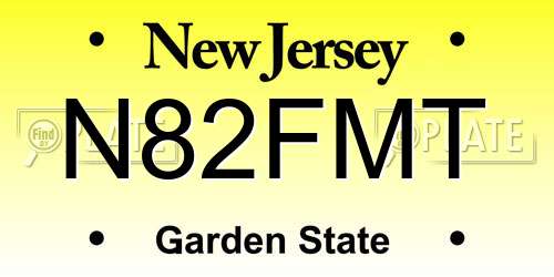 N82FMT New Jersey License Plate