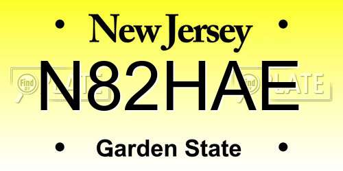 N82HAE New Jersey License Plate