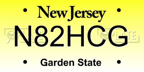 N82HCG New Jersey License Plate