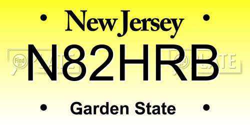N82HRB New Jersey License Plate