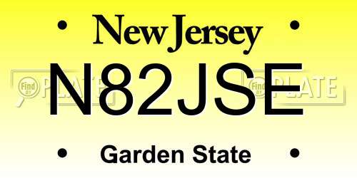 N82JSE New Jersey License Plate
