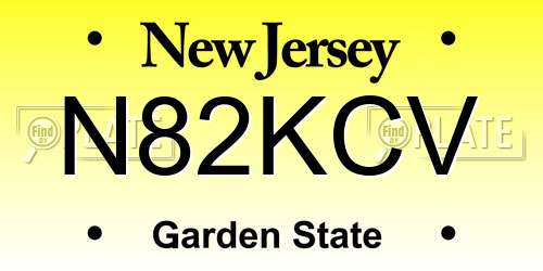 N82KCV New Jersey License Plate