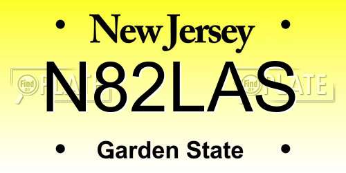 N82LAS New Jersey License Plate