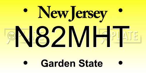 N82MHT New Jersey License Plate
