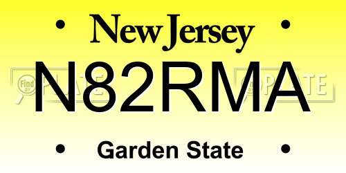 N82RMA New Jersey License Plate