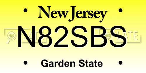 N82SBS New Jersey License Plate