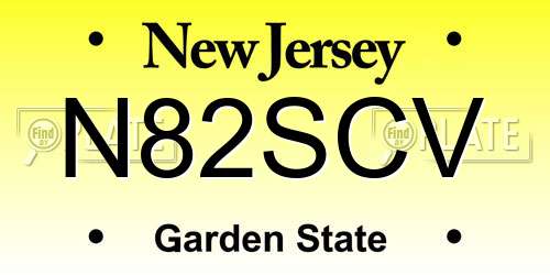 N82SCV New Jersey License Plate