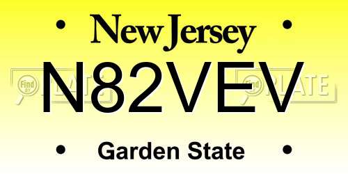 N82VEV New Jersey License Plate