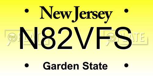 N82VFS New Jersey License Plate