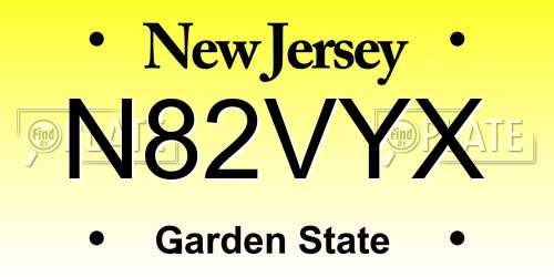 N82VYX New Jersey License Plate