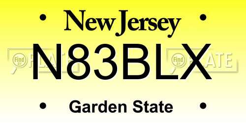 N83BLX New Jersey License Plate