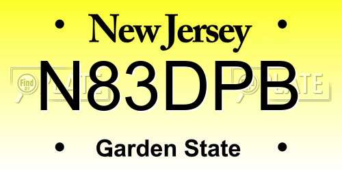 N83DPB New Jersey License Plate