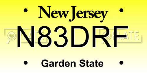 N83DRF New Jersey License Plate