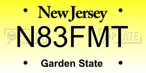 N83FMT New Jersey License Plate