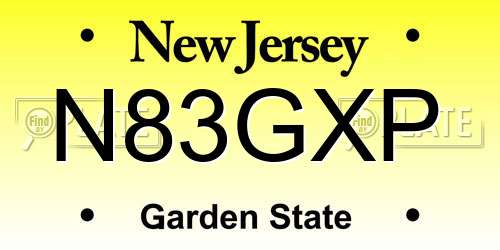 N83GXP New Jersey License Plate