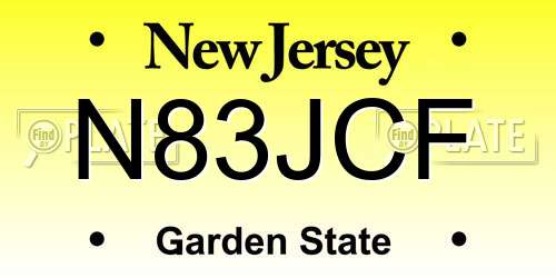 N83JCF New Jersey License Plate
