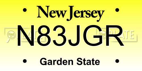 N83JGR New Jersey License Plate