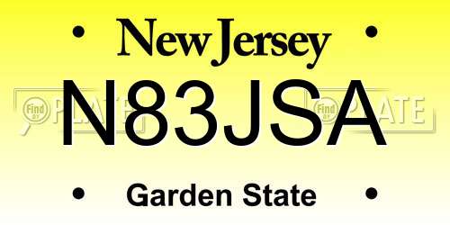 N83JSA New Jersey License Plate