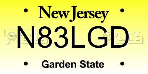 N83LGD New Jersey License Plate