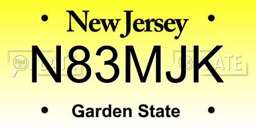 N83MJK New Jersey License Plate