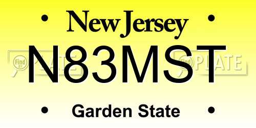 N83MST New Jersey License Plate