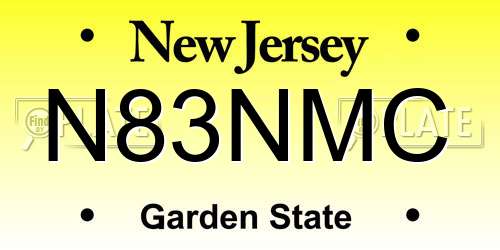 N83NMC New Jersey License Plate