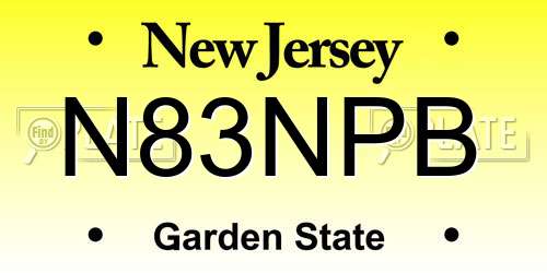 N83NPB New Jersey License Plate