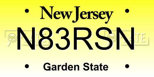 N83RSN New Jersey License Plate