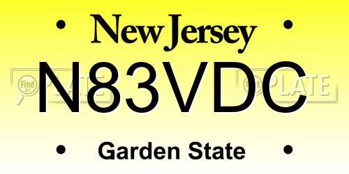 N83VDC New Jersey License Plate
