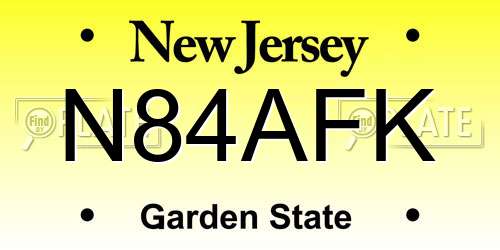 N84AFK New Jersey License Plate