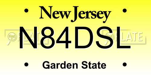 N84DSL New Jersey License Plate