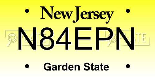 N84EPN New Jersey License Plate