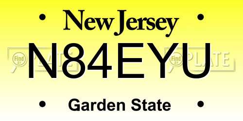 N84EYU New Jersey License Plate