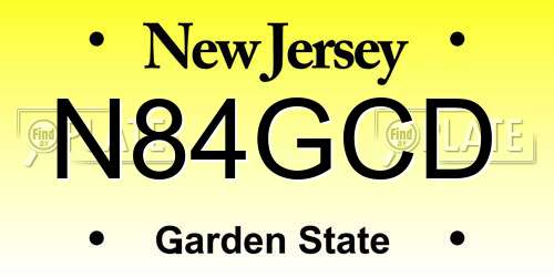 N84GCD New Jersey License Plate