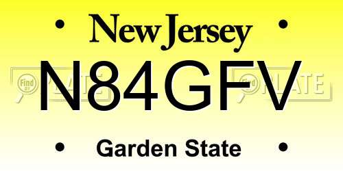 N84GFV New Jersey License Plate