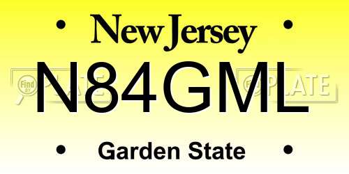 N84GML New Jersey License Plate