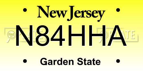 N84HHA New Jersey License Plate