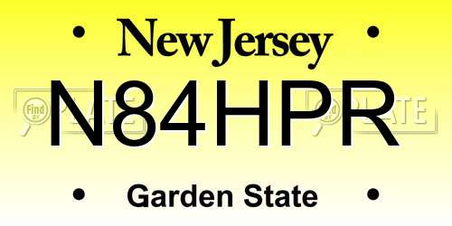 N84HPR New Jersey License Plate