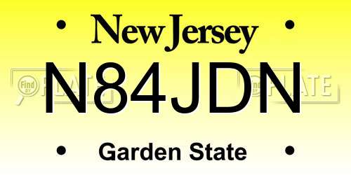 N84JDN New Jersey License Plate