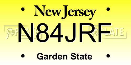 N84JRF New Jersey License Plate
